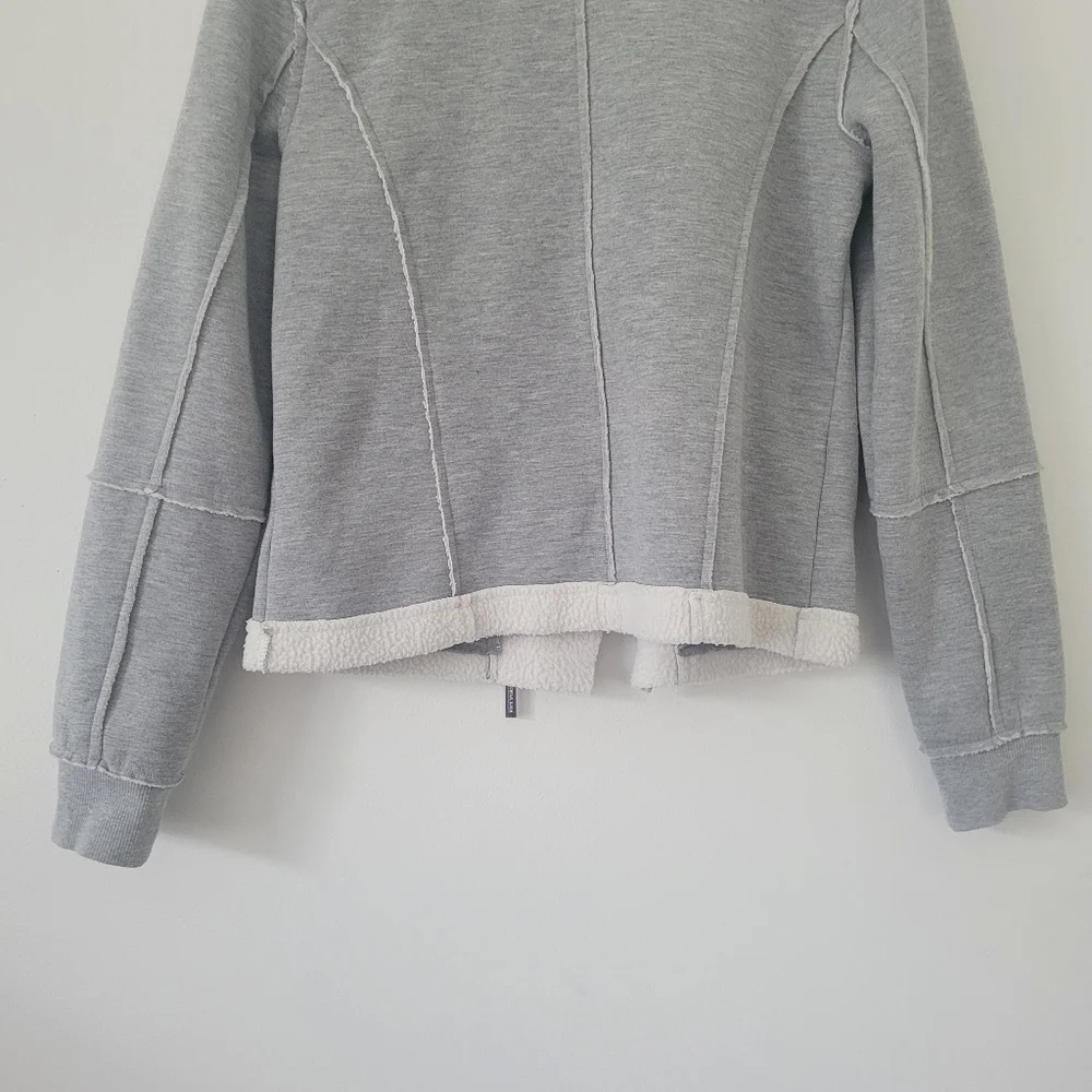 Michael Kors Faux Shearling Moto Inspired Asymmetrical Zipper Jacket Siz…